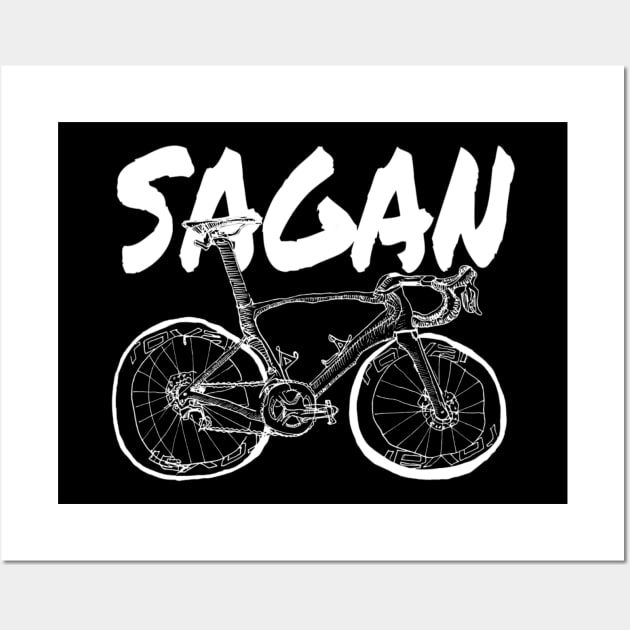 S-Works Sagan White Bicycle Drawing Wall Art by eVrydayART